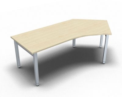 Schreibtisch ONE 135° rechte Seite Ahorn